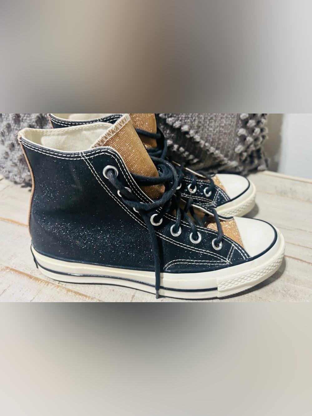 ❤️Women’s Converse 70 Glitter Icy Shine Hightops-Sz 6.5 - Picture 4 of 7